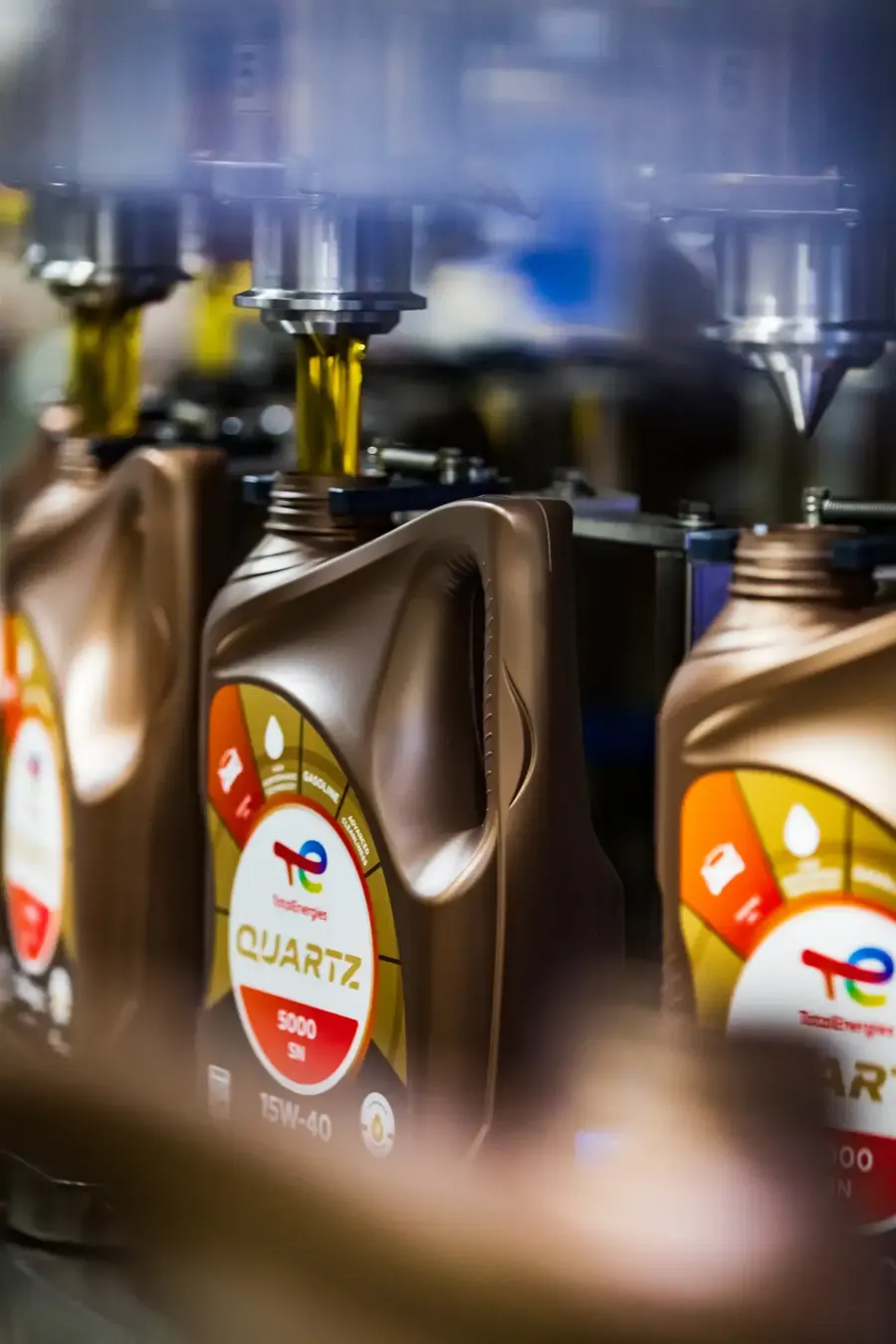 TotalEnergies Quartz bottles being filled
